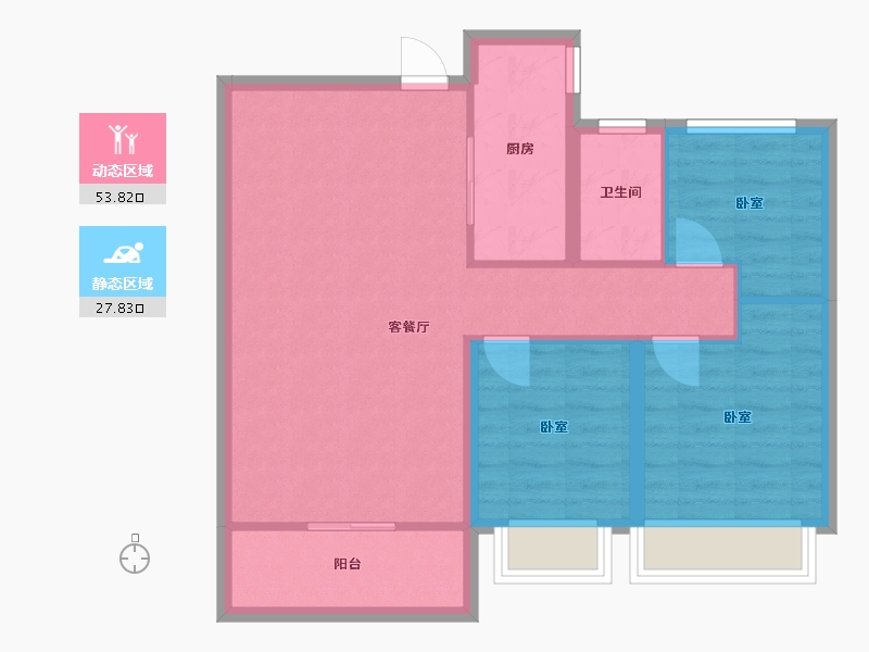 河北省-邢台市-中鼎理想城-73.29-户型库-动静分区