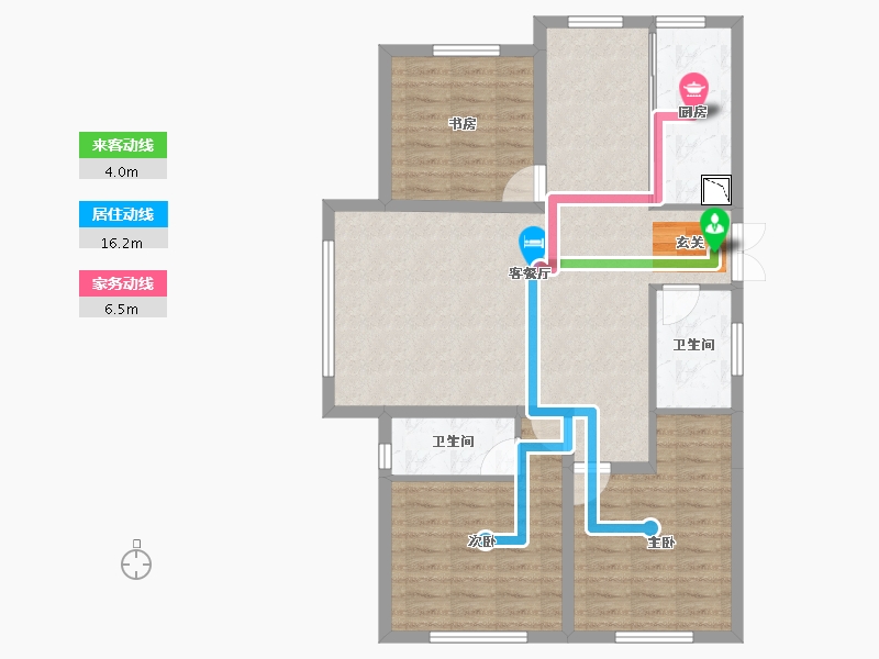 黑龙江省-牡丹江市-星河传说·花园城-91.48-户型库-动静线