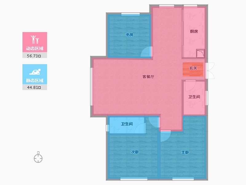 黑龙江省-牡丹江市-星河传说·花园城-91.48-户型库-动静分区