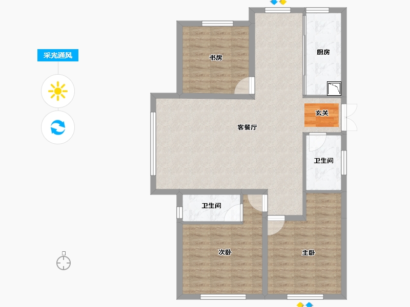 黑龙江省-牡丹江市-星河传说·花园城-91.48-户型库-采光通风