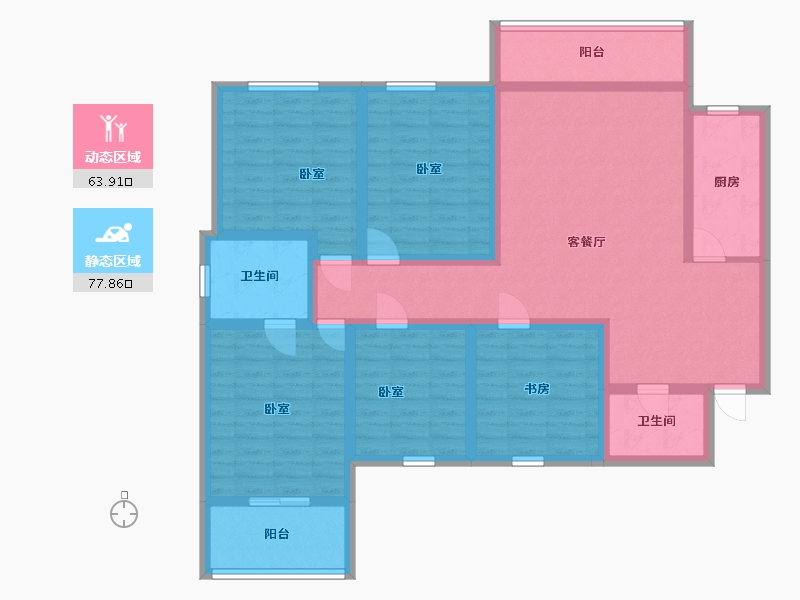 山西省-太原市-天鼎华府-124.94-户型库-动静分区