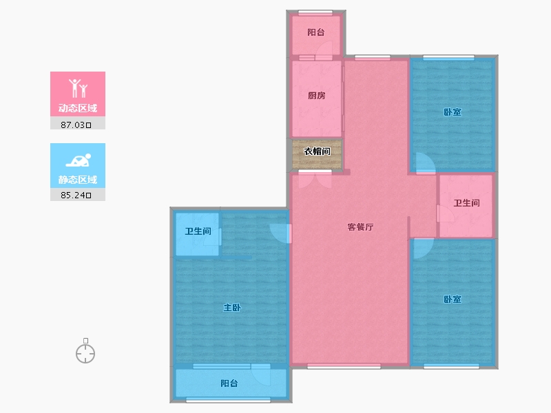 黑龙江省-佳木斯市-万公馆-160.51-户型库-动静分区