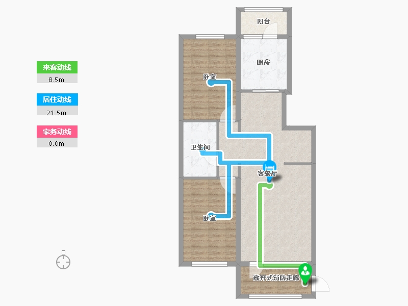 黑龙江省-佳木斯市-万公馆-88.26-户型库-动静线