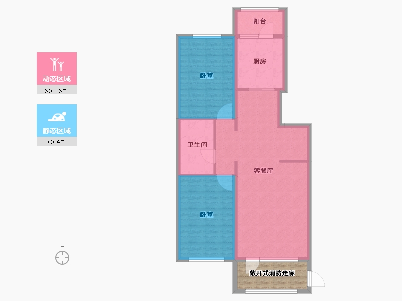 黑龙江省-佳木斯市-万公馆-88.26-户型库-动静分区