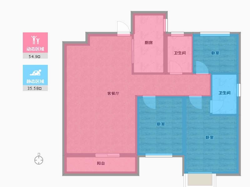 河北省-邢台市-中鼎理想城-81.00-户型库-动静分区