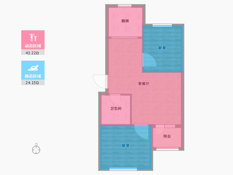 辽宁省-大连市-学府尚居三期-61.01-户型库-动静分区