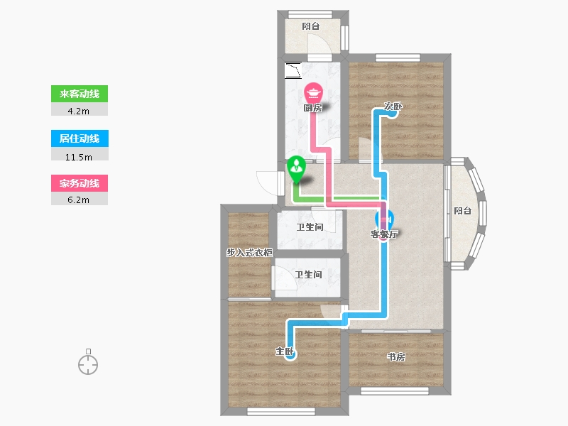 黑龙江省-哈尔滨市-融创公园壹号-67.16-户型库-动静线