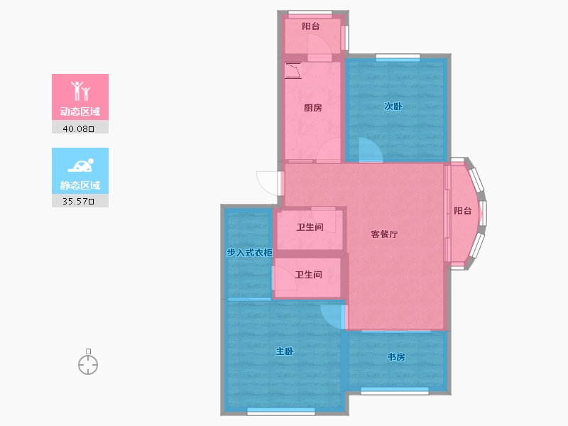 黑龙江省-哈尔滨市-融创公园壹号-67.16-户型库-动静分区