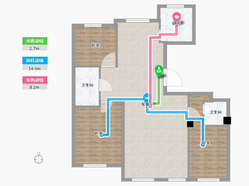 辽宁省-大连市-学府尚居三期-108.00-户型库-动静线