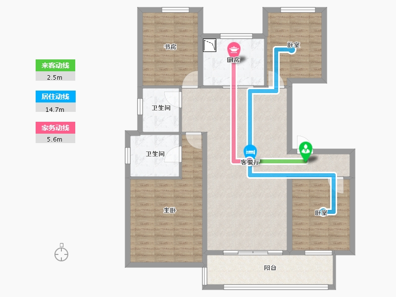 辽宁省-葫芦岛市-红海湾二期-110.40-户型库-动静线