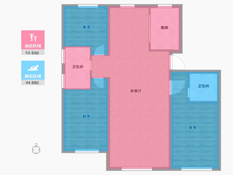 辽宁省-大连市-学府尚居三期-92.01-户型库-动静分区