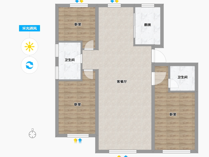 辽宁省-大连市-学府尚居三期-92.01-户型库-采光通风