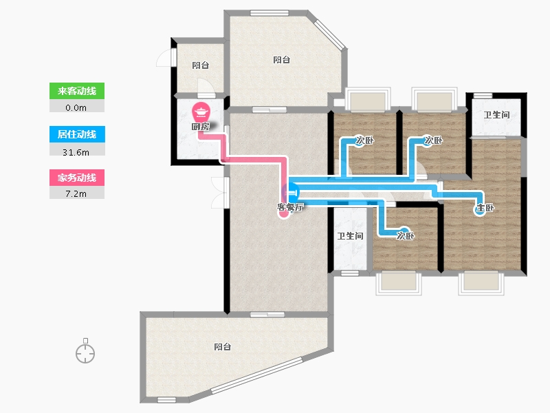 四川省-宜宾市-泰然长江大院-140.08-户型库-动静线