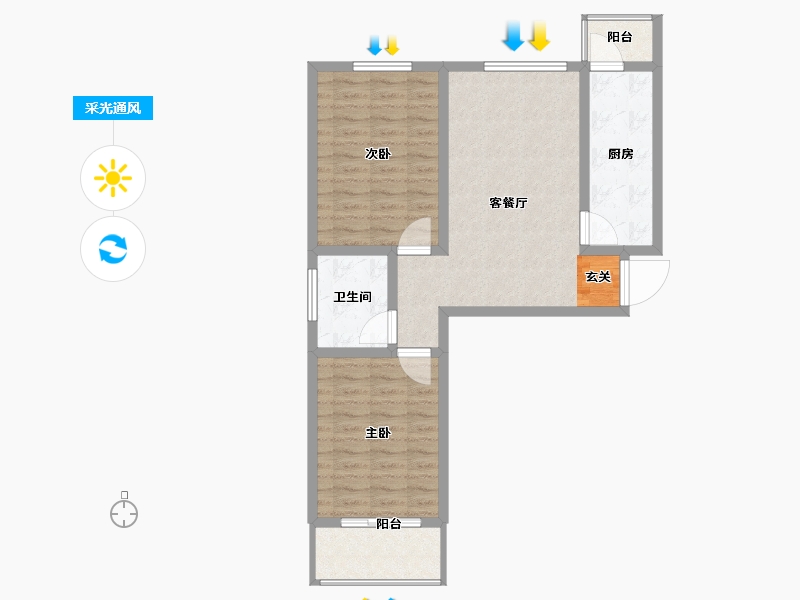 河北省-保定市-林生自然城-75.00-户型库-采光通风