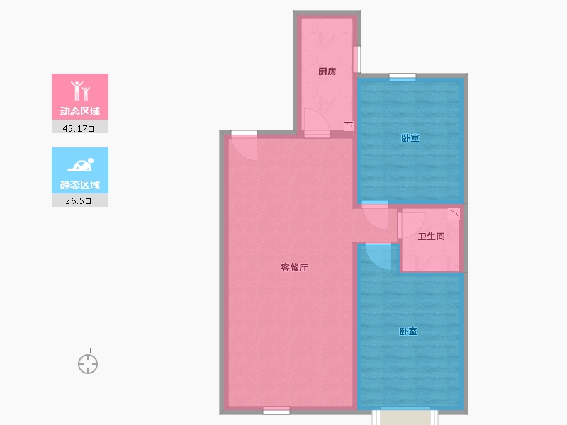 辽宁省-锦州市-东一锦绣蓝湾-63.95-户型库-动静分区