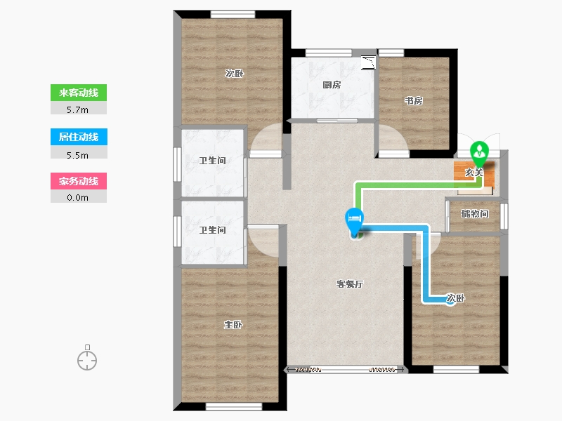 黑龙江省-牡丹江市-月星环球城-93.23-户型库-动静线