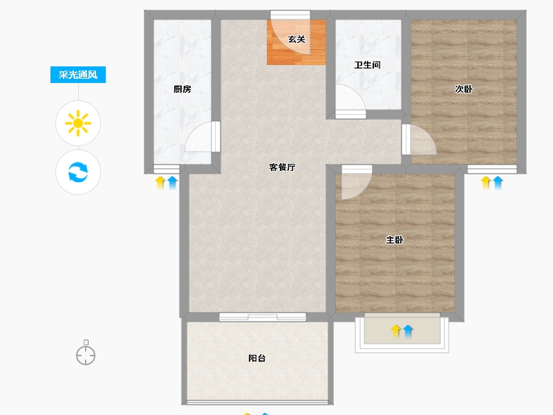 河北省-保定市-林生自然城-72.00-户型库-采光通风