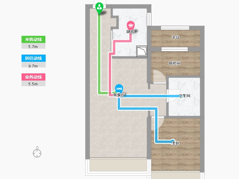 黑龙江省-哈尔滨市-融创公园壹号-54.44-户型库-动静线