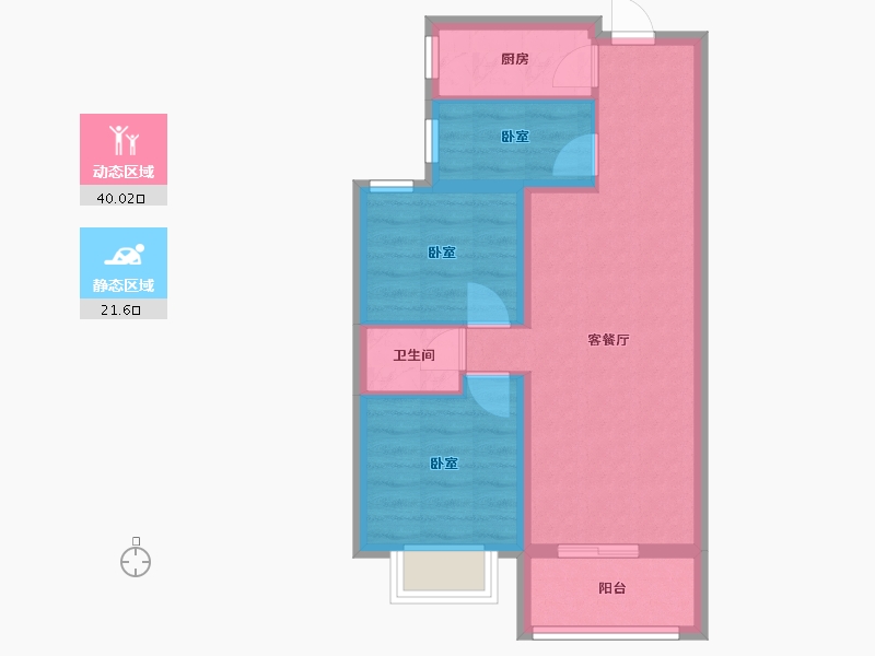 河北省-邢台市-邢台天山熙湖二期-54.28-户型库-动静分区