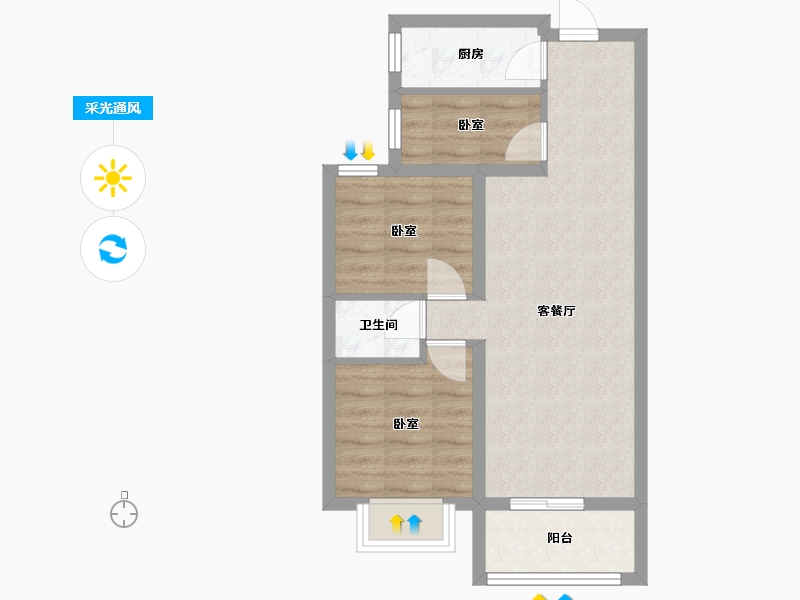 河北省-邢台市-邢台天山熙湖二期-54.28-户型库-采光通风