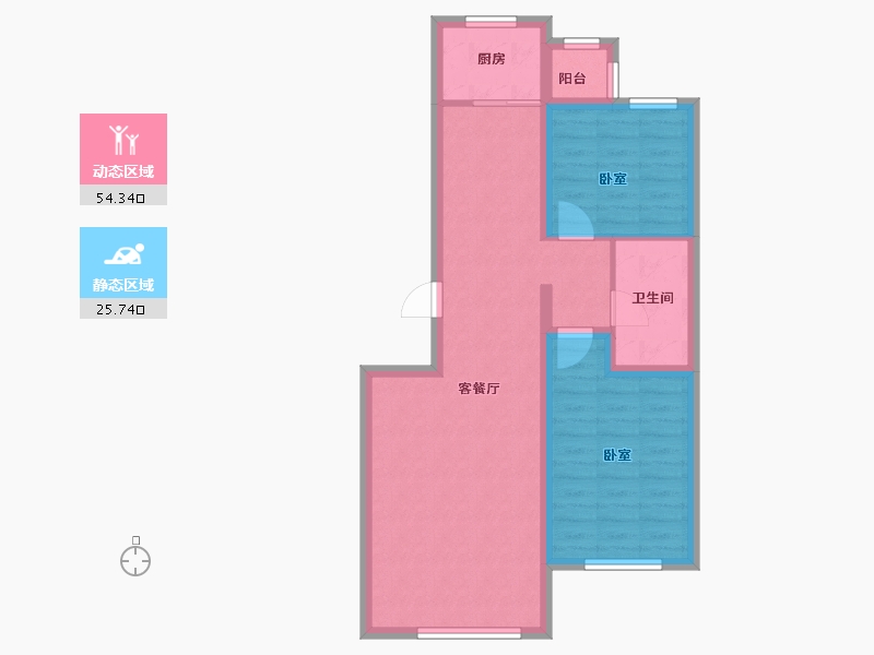 辽宁省-大连市-学府尚居三期-71.19-户型库-动静分区