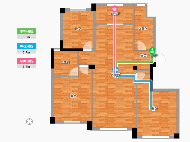 辽宁省-大连市-恒峰天泉小镇泽龙苑-97.61-户型库-动静线