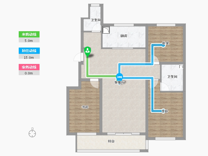 辽宁省-葫芦岛市-红海湾二期-99.95-户型库-动静线