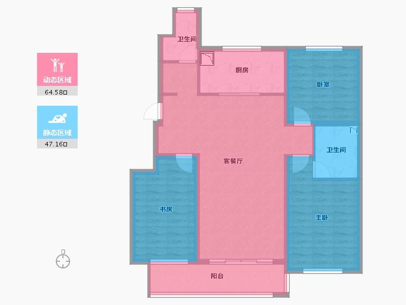 辽宁省-葫芦岛市-红海湾二期-99.95-户型库-动静分区