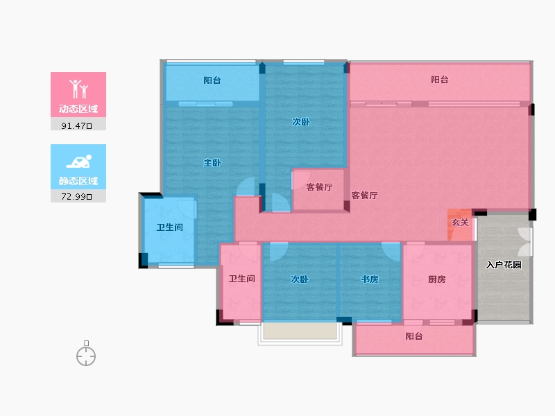 云南省-曲靖市-桐乐公园学府-159.80-户型库-动静分区