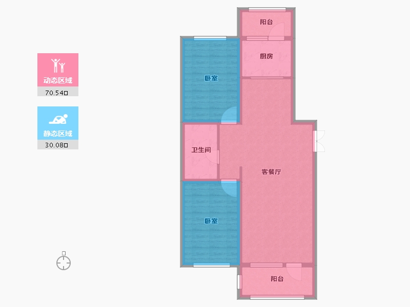 黑龙江省-佳木斯市-万公馆-90.51-户型库-动静分区