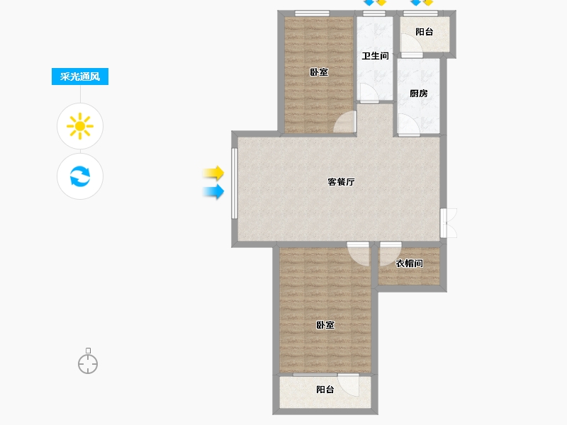 黑龙江省-佳木斯市-万公馆-93.99-户型库-采光通风