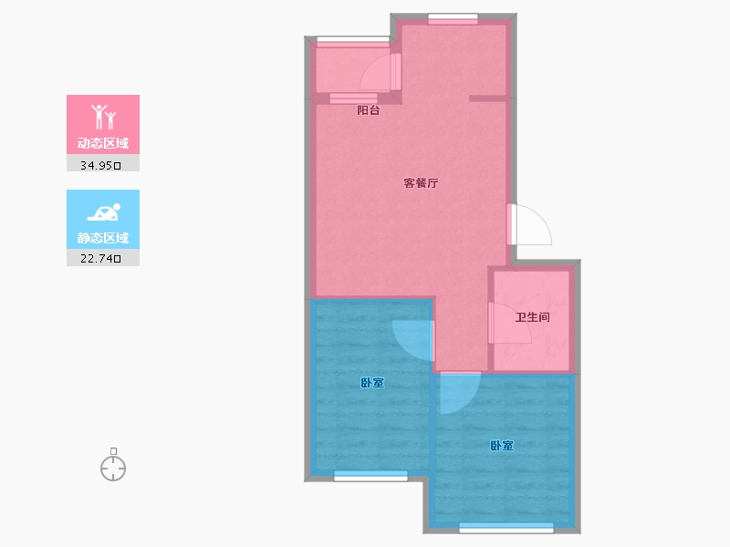 辽宁省-大连市-学府尚居三期-51.98-户型库-动静分区