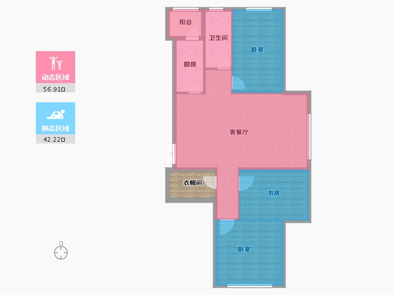 黑龙江省-佳木斯市-万公馆-94.56-户型库-动静分区