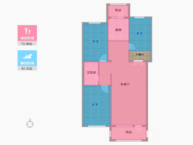 黑龙江省-佳木斯市-万公馆-107.85-户型库-动静分区