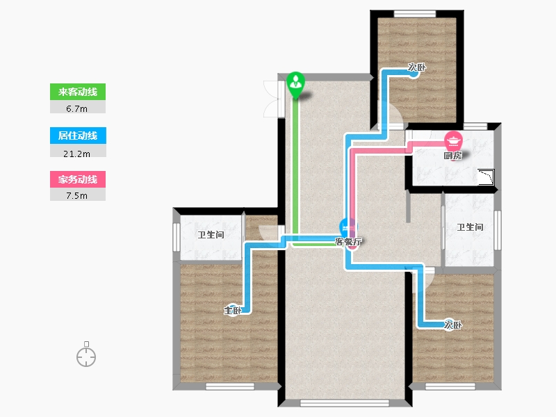 黑龙江省-牡丹江市-星河传说·花园城-98.43-户型库-动静线