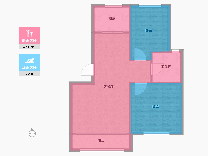 辽宁省-大连市-学府尚居三期-60.28-户型库-动静分区