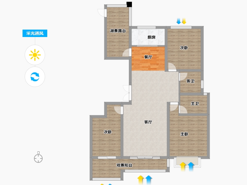 山西省-运城市-广厦·金海湾-121.99-户型库-采光通风