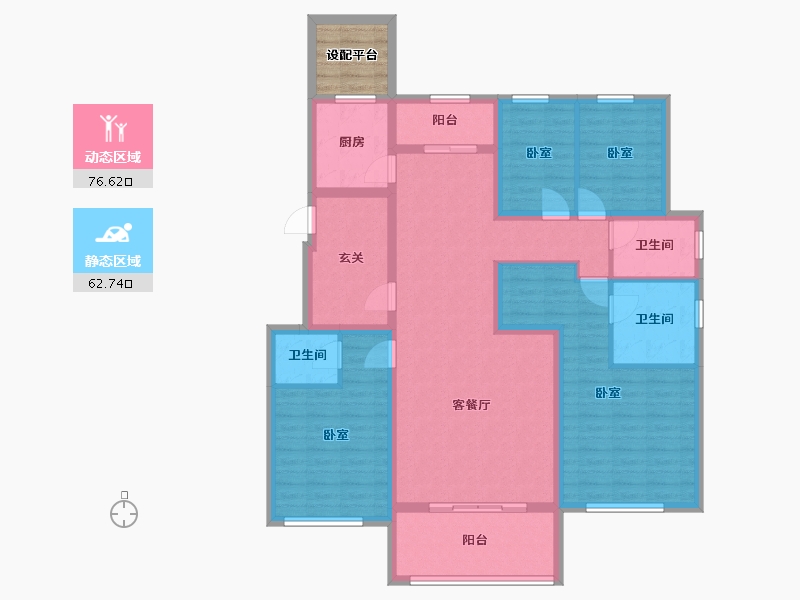 河北省-邢台市-邢台天山熙湖二期-128.21-户型库-动静分区