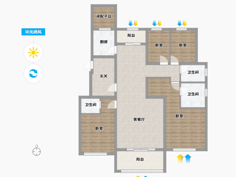 河北省-邢台市-邢台天山熙湖二期-128.21-户型库-采光通风