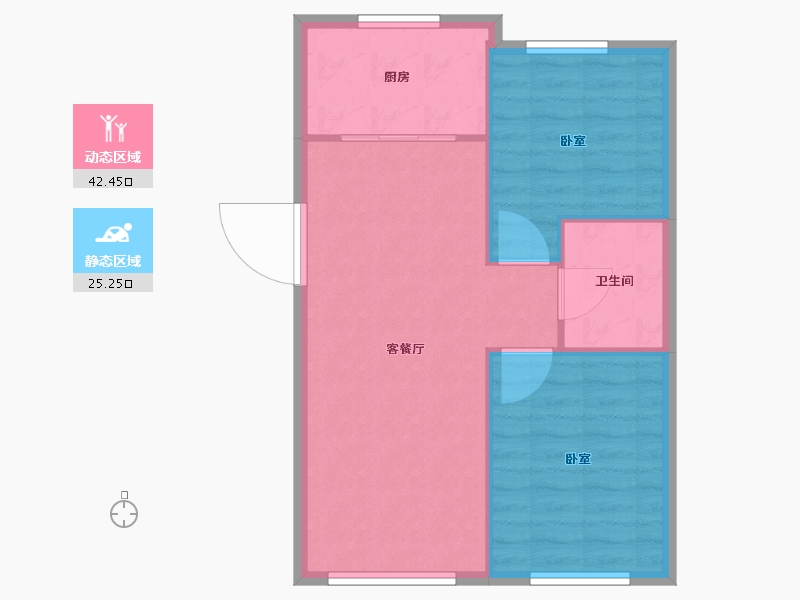 辽宁省-大连市-学府尚居三期-62.25-户型库-动静分区