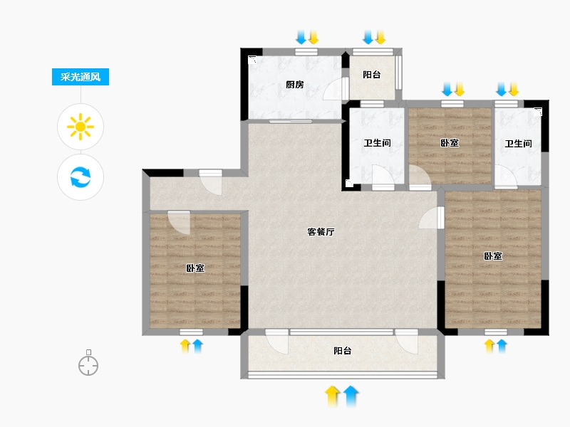 辽宁省-锦州市-碧桂园· 锦绣西湖|前程-108.23-户型库-采光通风