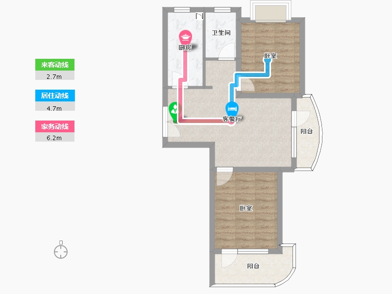 辽宁省-葫芦岛市-红海湾二期-62.49-户型库-动静线