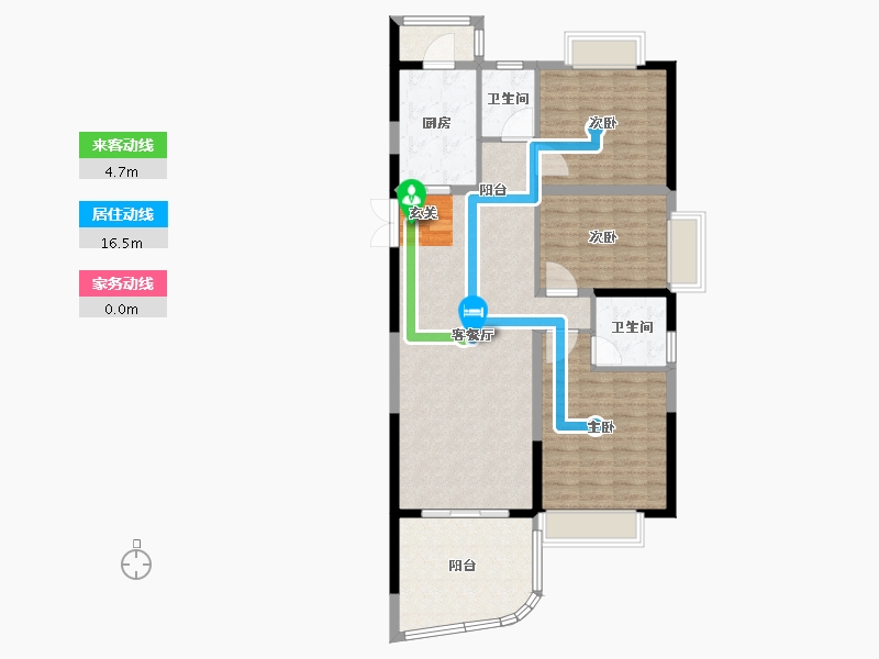 云南省-昆明市-抚仙湖广龙小镇-106.00-户型库-动静线