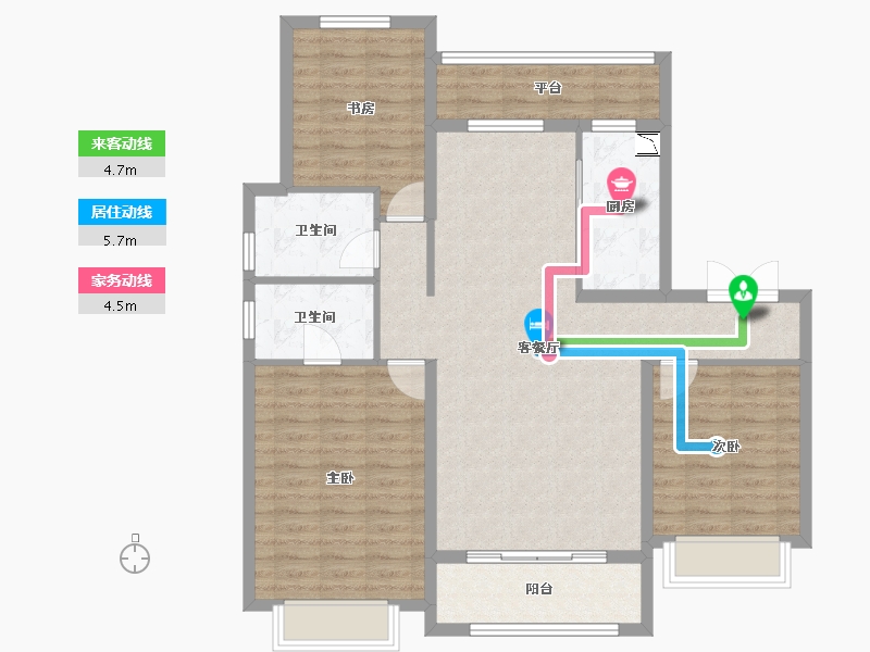 黑龙江省-哈尔滨市-中海天誉-105.36-户型库-动静线