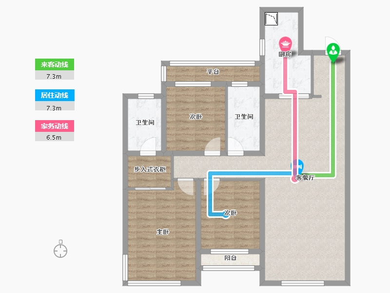 黑龙江省-哈尔滨市-中海天誉-105.87-户型库-动静线