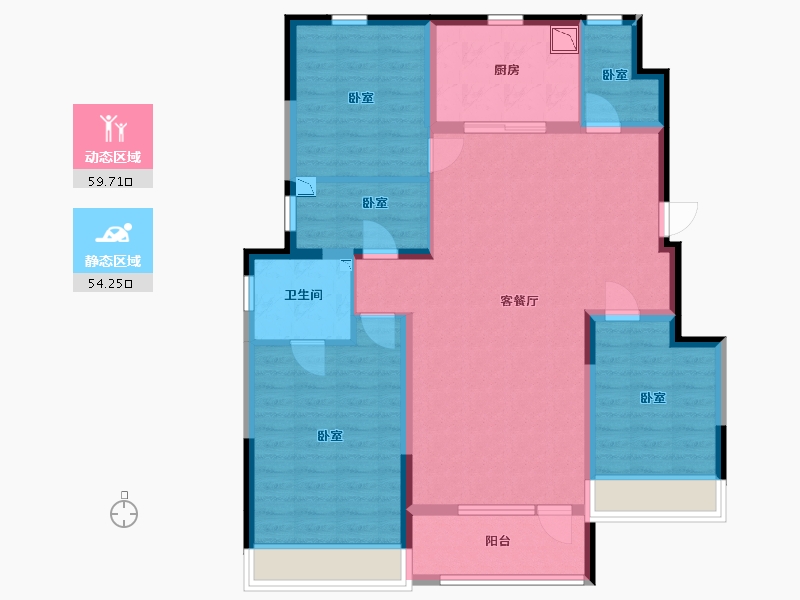 辽宁省-营口市-保利五月花-101.76-户型库-动静分区