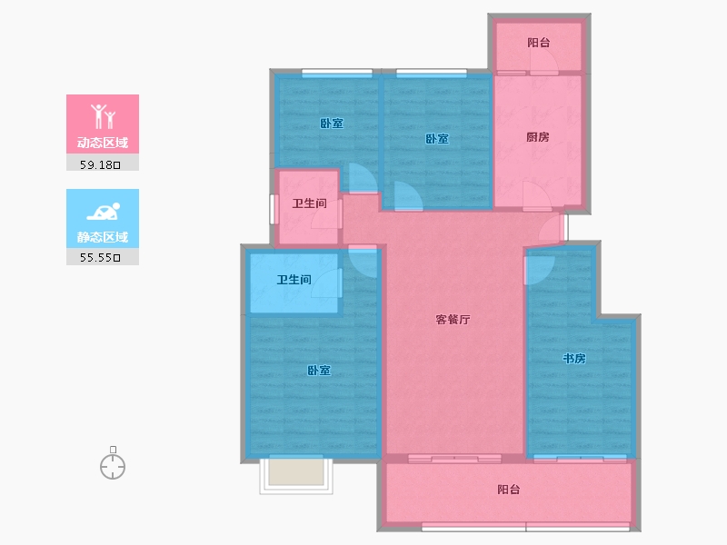 云南省-昆明市-滇池府-103.88-户型库-动静分区