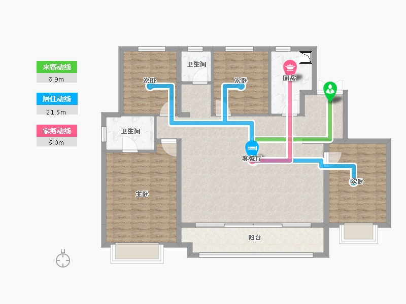 黑龙江省-哈尔滨市-中粮·锦云世家-119.97-户型库-动静线