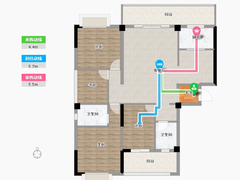 云南省-曲靖市-桐乐公园学府-113.72-户型库-动静线