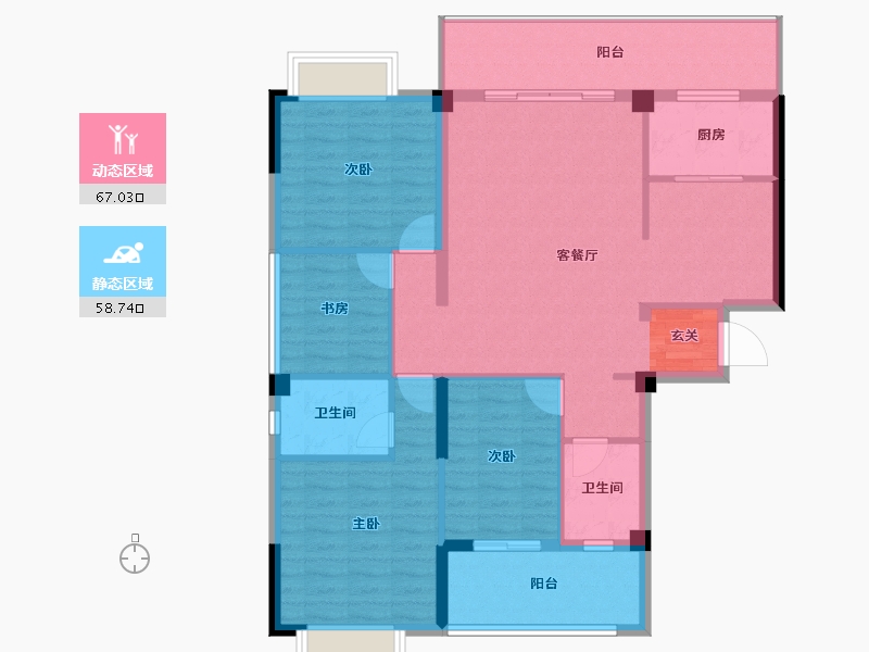 云南省-曲靖市-桐乐公园学府-113.72-户型库-动静分区